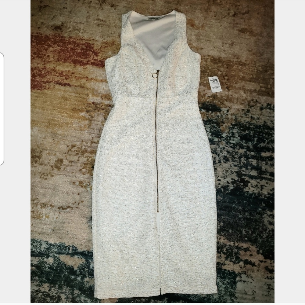 Off White Glittery Dress